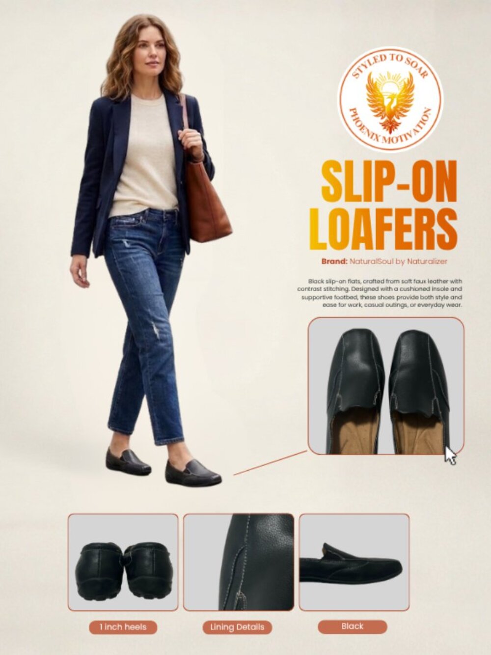 NaturalSoul by Naturalizer - Black Slip-On Flats Comfort Loafers